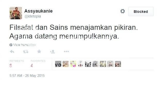 Memuja filsafat dan sains, melecehkan agama. Beginikah sikap yang pantas bagi seorang cendekiawan?